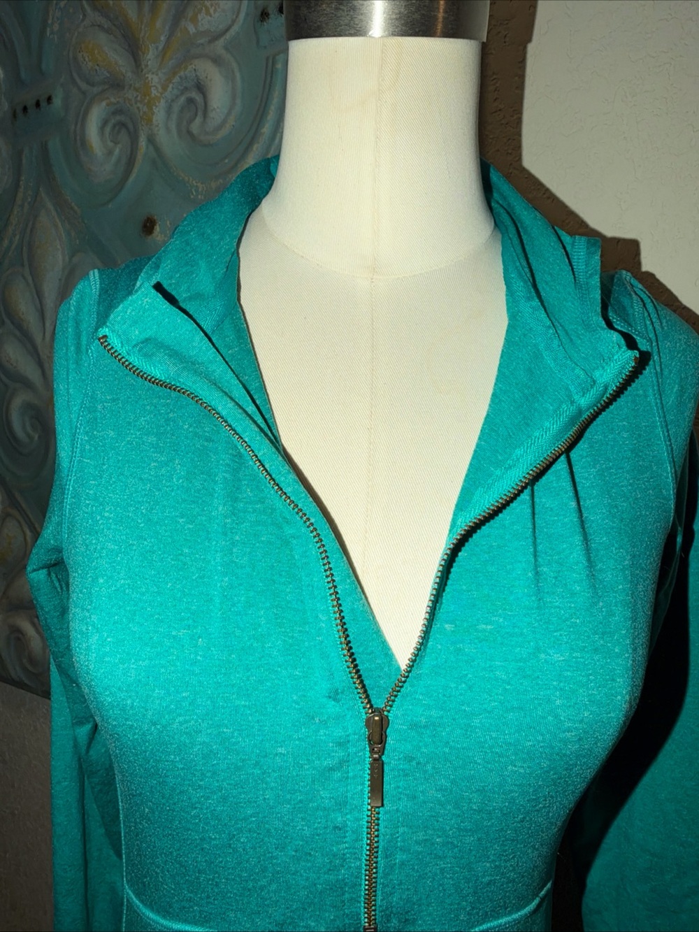 REI Womens XXS Teal Hooded 1/2 Zip Pullover Running Hiking Performance Top - Picture 3 of 13